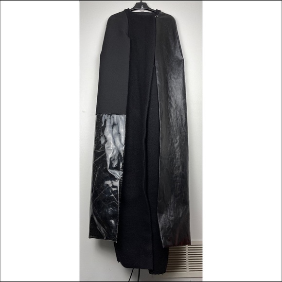 RARE Rick Owens Runway 2017 Wool Cape Zip Coat - Picture 3 of 16